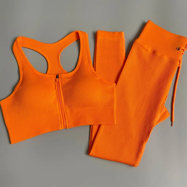 2/3/5PC Women's tracksuit Seamless Yoga Set Workout Sportswear Gym Clothing Drawstring High Waist  Leggings Fitness Sports Suits