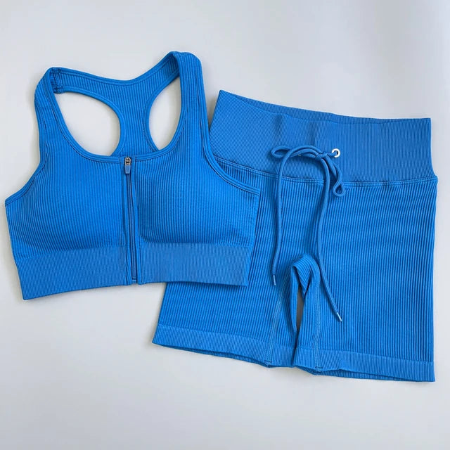 2/3/5PC Women's tracksuit Seamless Yoga Set Workout Sportswear Gym Clothing Drawstring High Waist  Leggings Fitness Sports Suits