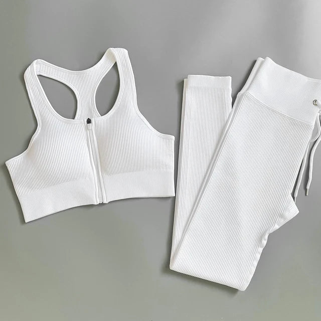 2/3/5PC Women's tracksuit Seamless Yoga Set Workout Sportswear Gym Clothing Drawstring High Waist  Leggings Fitness Sports Suits